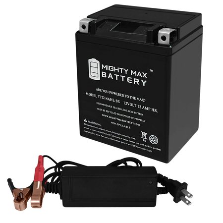 YTX14AHL Replaces Kawasaki ZX1100, ZN1100, ZX1000 With 12V 2Amp Charger